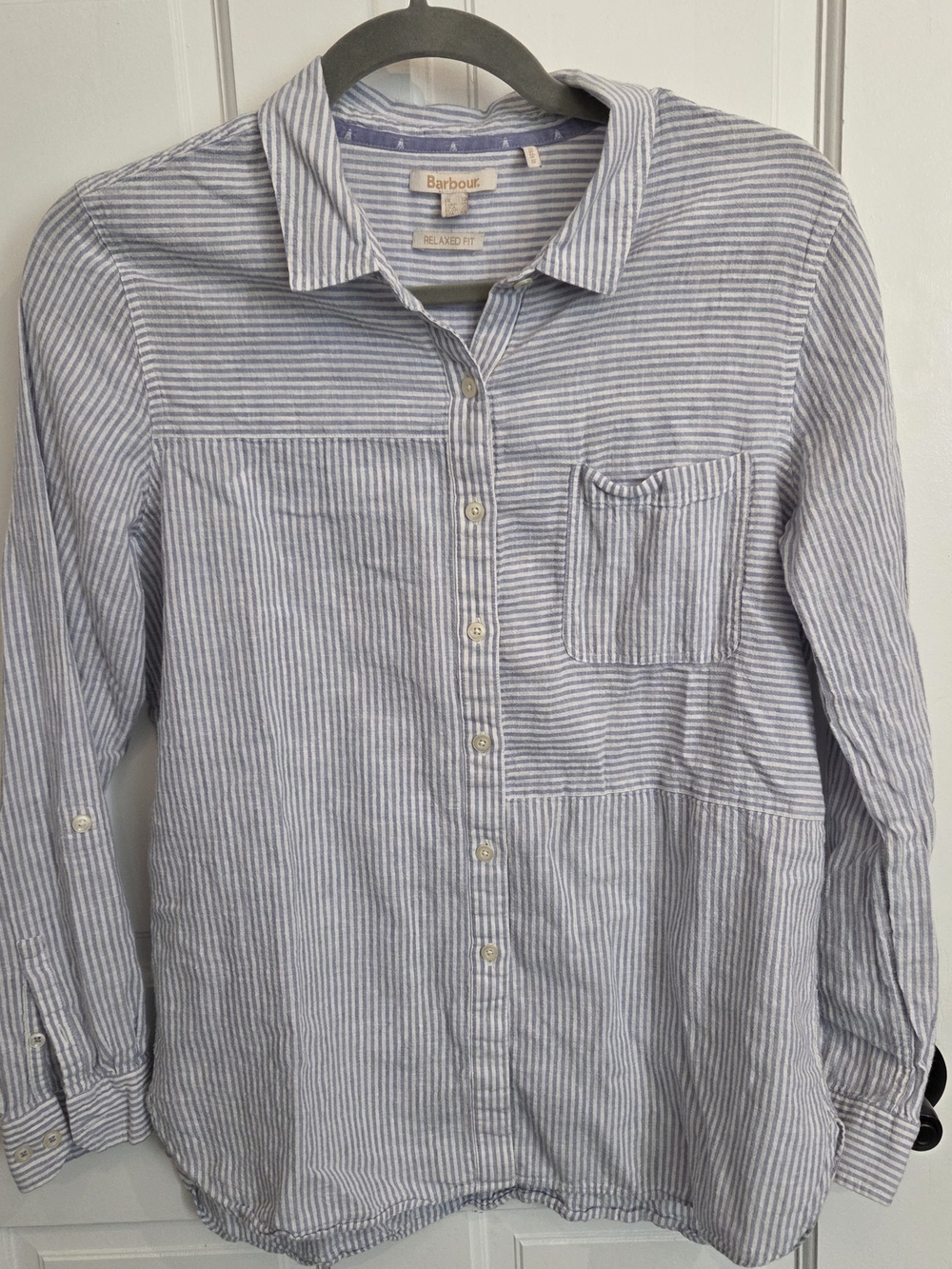 Barbour Blue Stripe Relaxed-Fit Button-Up Shirt